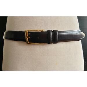 ALLEN EDMONDS Dark Brown Polished Cobbler Leather Belt Mens sz 42